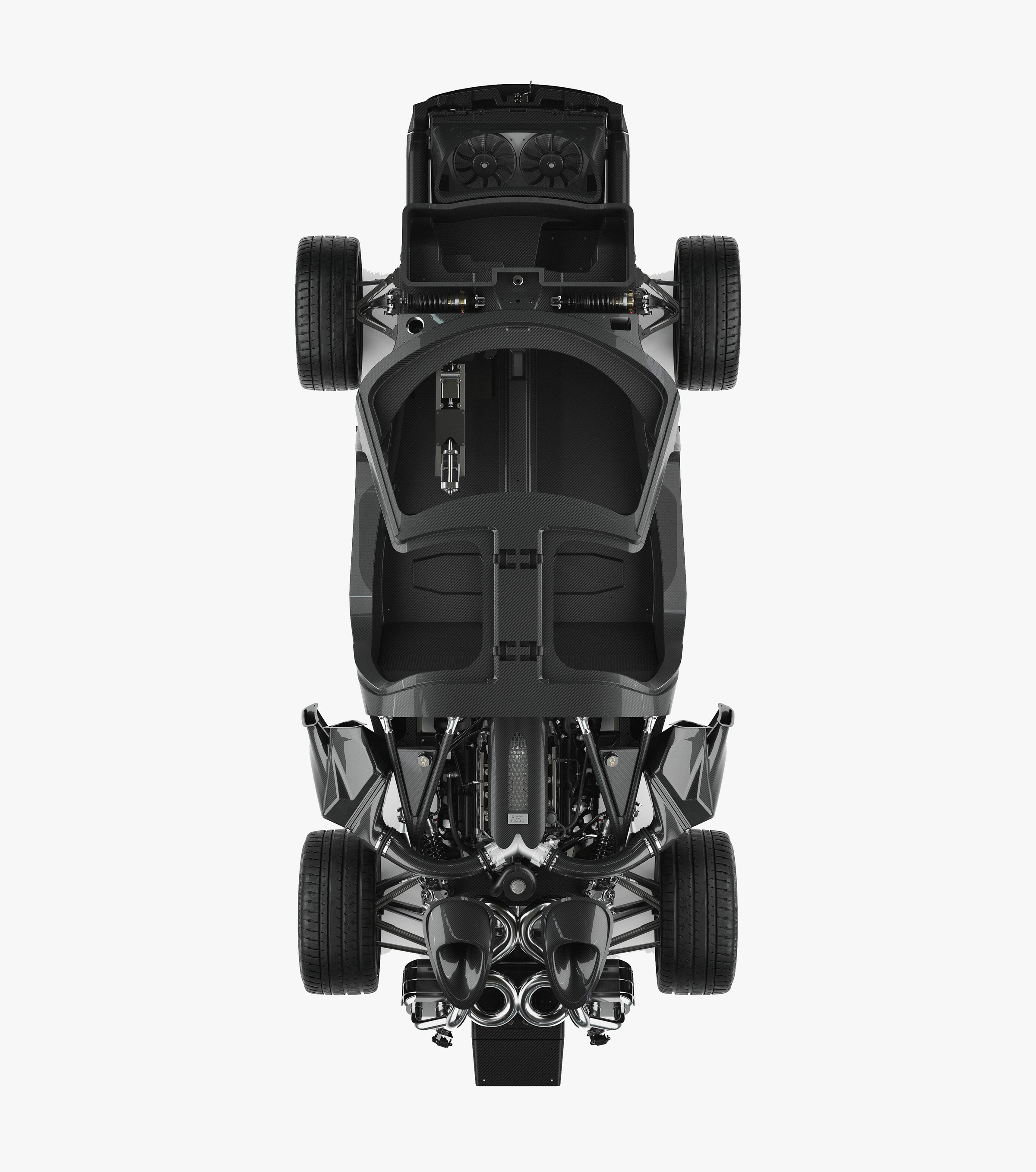 Topview view of the capricorn 01 Zagato hypercar