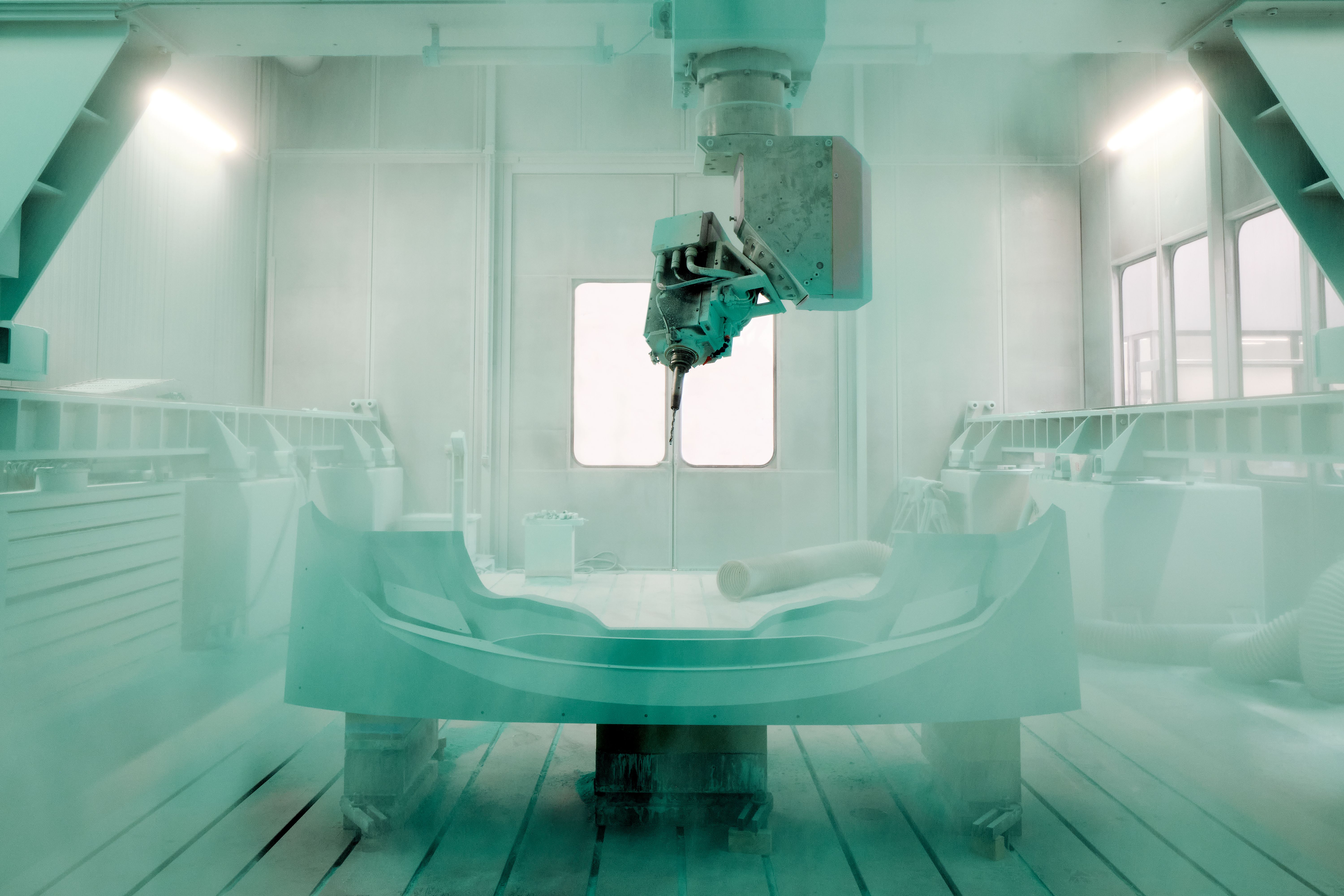 Photograph of the manufacturing set-up for the capricorn 01 Zagato hypercar